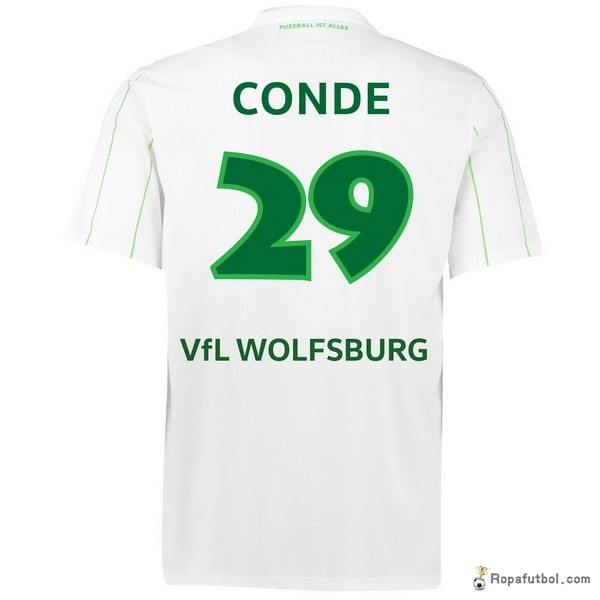 Camiseta VfL Wolfsburgo Replica Segunda Ropa Conde 2016/17 Blanco